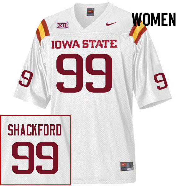 Women #99 Iowa State Cyclones College Football Jerseys Stitched Sale-White